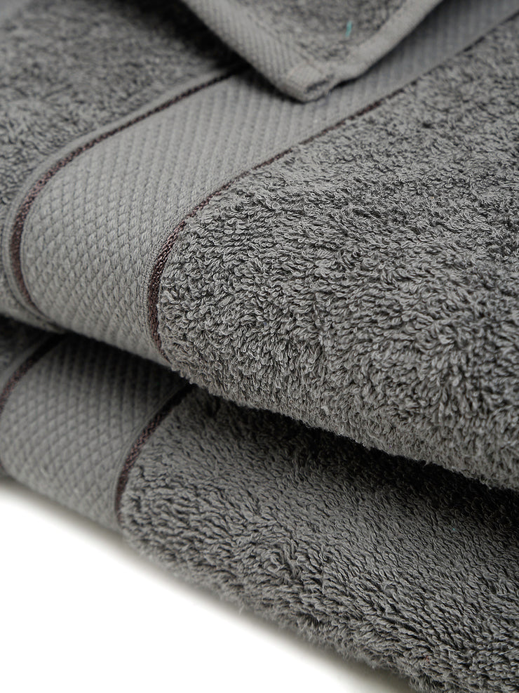 Creeva Grey 2 Pc Solid 525 GSM Bath Towel Set