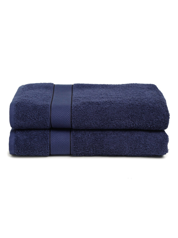 Creeva 525 GSM Cotton Lady Bath Towel 60x120 Set 2 (Navy)