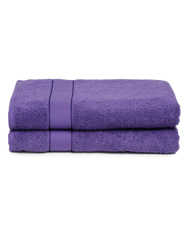 Creeva 525 GSM Cotton Lady Bath Towel 60x120 Set 2 (Violet)