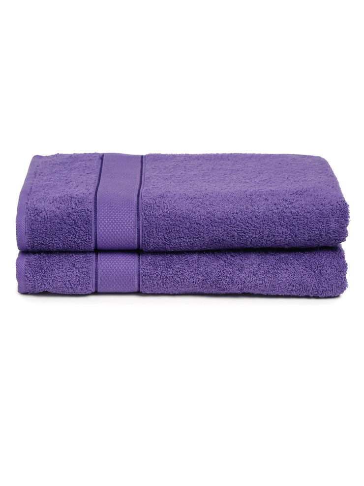 Creeva 525 GSM Cotton Lady Bath Towel 60x120 Set 2 (Violet)