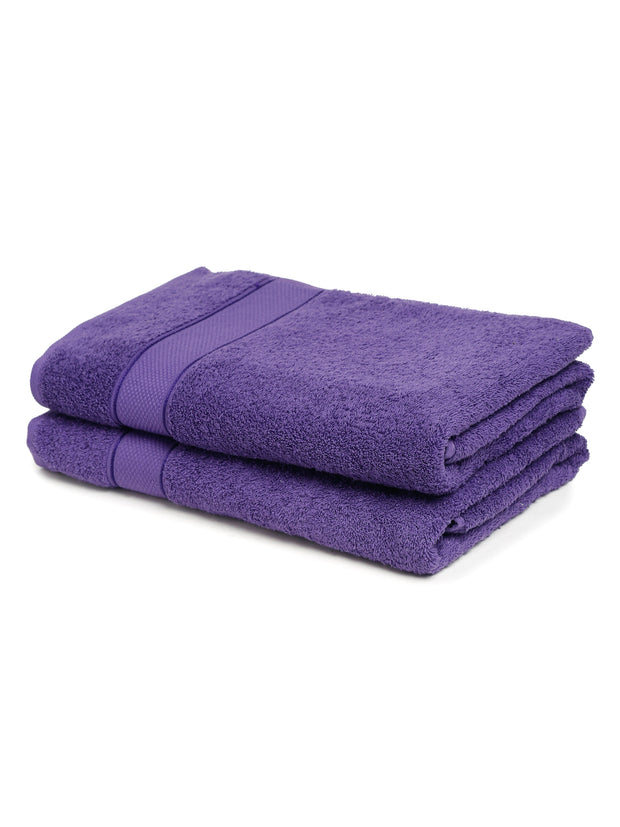 Creeva 525 GSM Cotton Lady Bath Towel 60x120 Set 2 (Violet)
