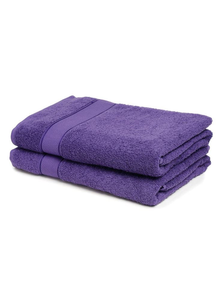 Creeva 525 GSM Cotton Lady Bath Towel 60x120 Set 2 (Violet)