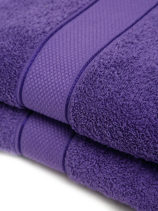 Creeva 525 GSM Cotton Lady Bath Towel 60x120 Set 2 (Violet)