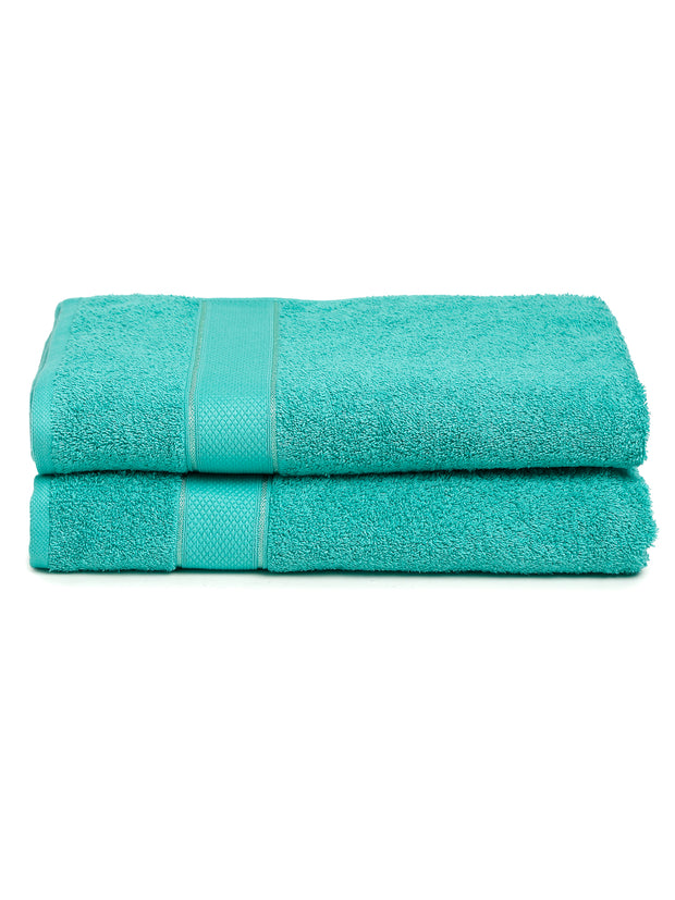 Creeva 525 GSM Cotton Lady Bath Towel 60x120 Set 2 (Sea Green)