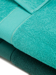 Creeva Dark Green & Sea Green 2 Pc Solid 525 GSM Bath Towel Set
