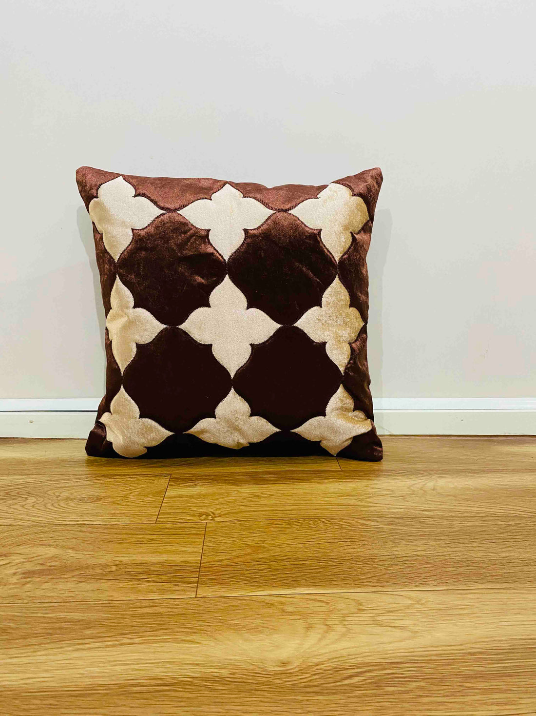 CREEVA Set of 5 Velvet Cushion Covers | Star Design Brown | 16 x 16 INCH or 40 x 40 CM