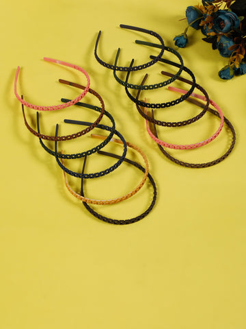 Creeva, Korean-Style Matte Plastic Hair Bands for Women & Girls – Set of 12
