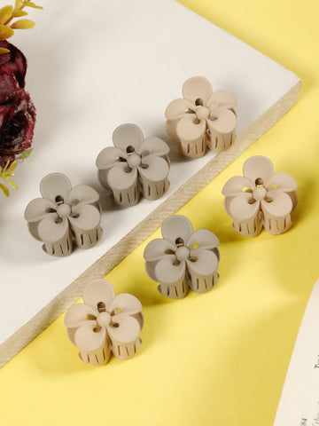 Creeva, Pack of 6 Pcs Flower Hair Clips – Multicolor