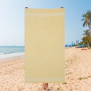 Lemon Mist Beach Towel – Light Yellow Freshness, 105 x 180 cm