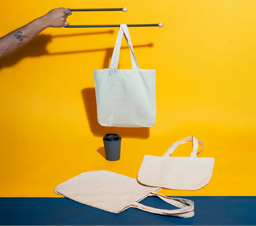 Plain White Cotton Tote Grocery Shopping Bags With long Handles