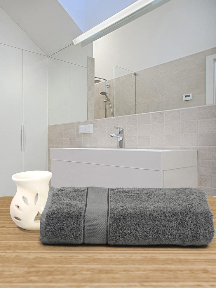 Creeva Grey 2 Pc Solid 525 GSM Bath Towel Set