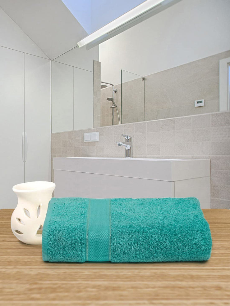 Creeva Sea Green 2 Pc Solid 525 GSM Bath Towel Set